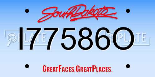 I77586O South Dakota License Plate