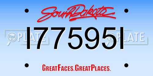I77595I South Dakota License Plate