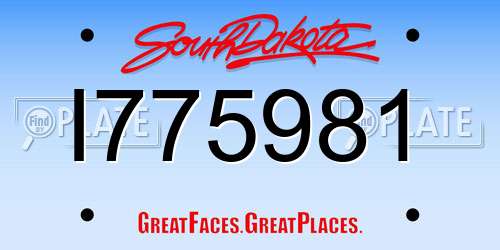 I775981 South Dakota License Plate