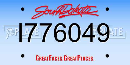 I776049 South Dakota License Plate