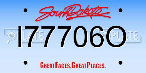 I77706O South Dakota License Plate