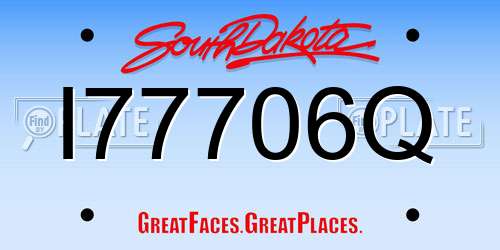 I77706Q South Dakota License Plate