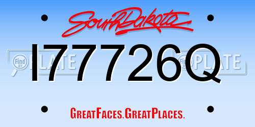 I77726Q South Dakota License Plate