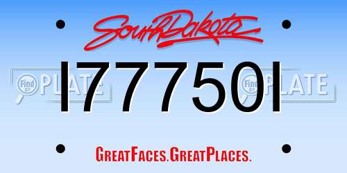 I77750I South Dakota License Plate