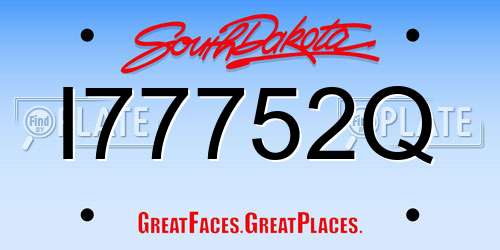 I77752Q South Dakota License Plate