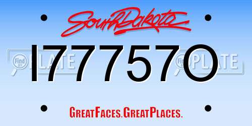 I77757O South Dakota License Plate