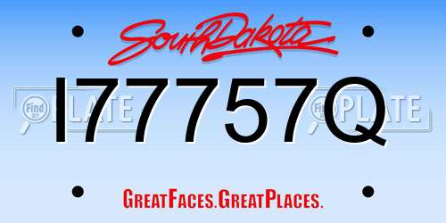 I77757Q South Dakota License Plate