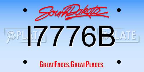 I7776B South Dakota License Plate