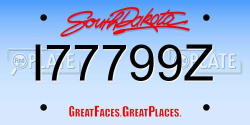 I77799Z South Dakota License Plate