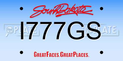 I777GS South Dakota License Plate