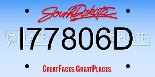 I77806D South Dakota License Plate