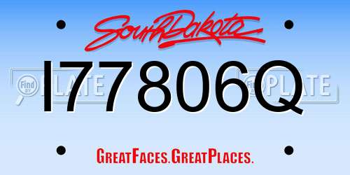 I77806Q South Dakota License Plate