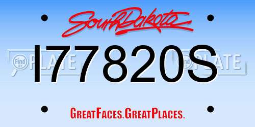 I77820S South Dakota License Plate