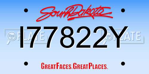 I77822Y South Dakota License Plate