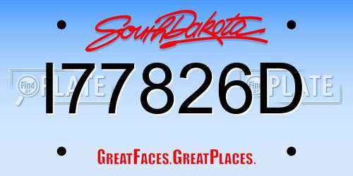 I77826D South Dakota License Plate