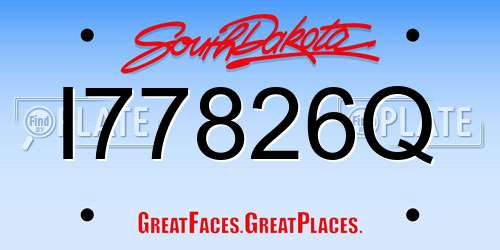 I77826Q South Dakota License Plate