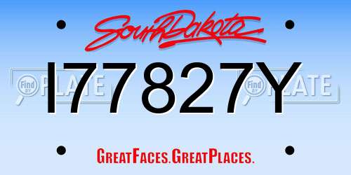 I77827Y South Dakota License Plate