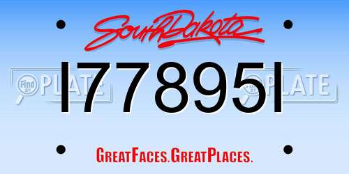 I77895I South Dakota License Plate