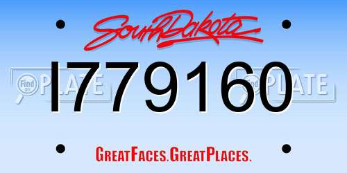 I779160 South Dakota License Plate