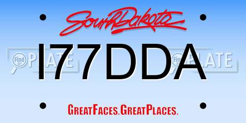 I77DDA South Dakota License Plate