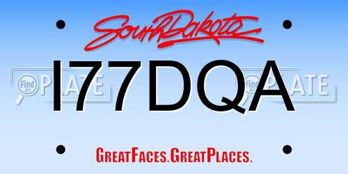 I77DQA South Dakota License Plate