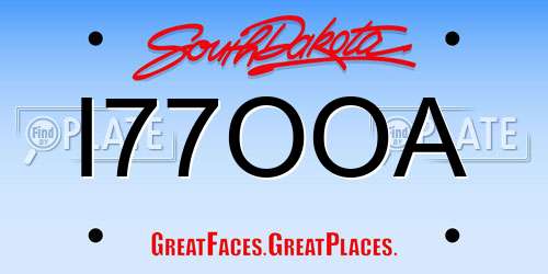 I77OOA South Dakota License Plate