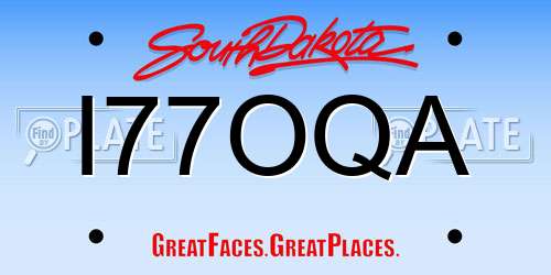 I77OQA South Dakota License Plate