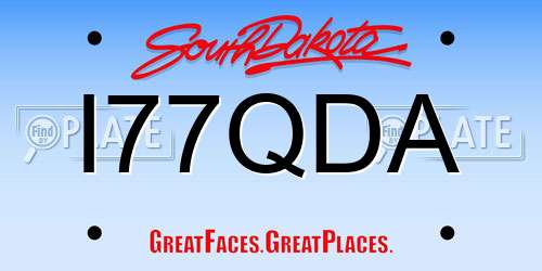 I77QDA South Dakota License Plate