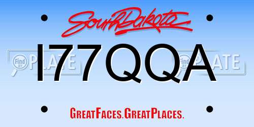 I77QQA South Dakota License Plate