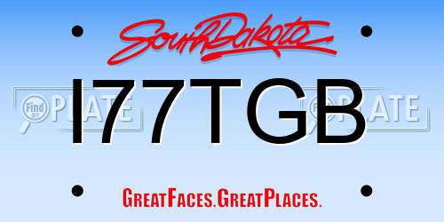 I77TGB South Dakota License Plate