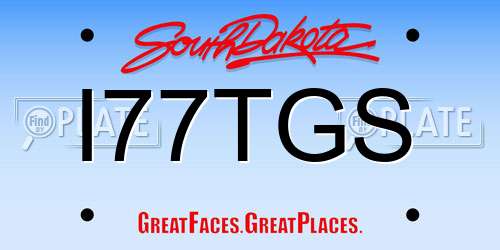 I77TGS South Dakota License Plate
