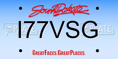 I77VSG South Dakota License Plate