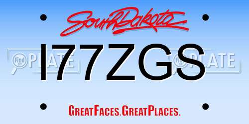 I77ZGS South Dakota License Plate