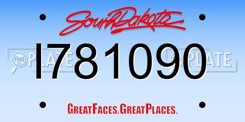 I781090 South Dakota License Plate
