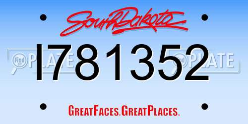 I781352 South Dakota License Plate