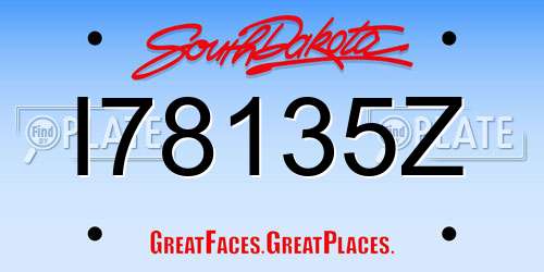 I78135Z South Dakota License Plate