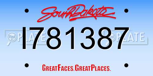 I781387 South Dakota License Plate