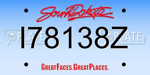 I78138Z South Dakota License Plate