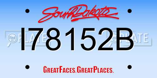 I78152B South Dakota License Plate