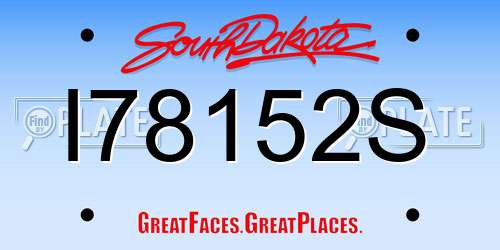 I78152S South Dakota License Plate