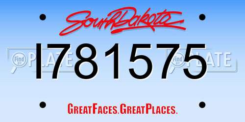 I781575 South Dakota License Plate