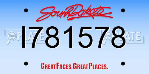 I781578 South Dakota License Plate