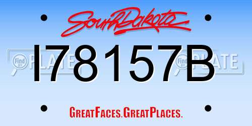I78157B South Dakota License Plate