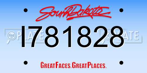I781828 South Dakota License Plate