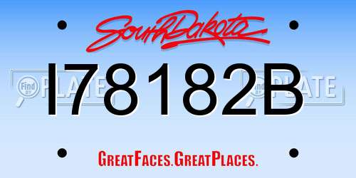 I78182B South Dakota License Plate