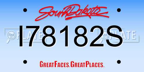 I78182S South Dakota License Plate