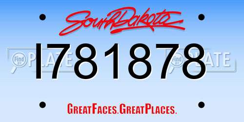 I781878 South Dakota License Plate