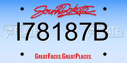 I78187B South Dakota License Plate