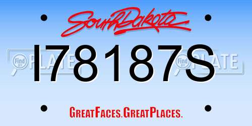 I78187S South Dakota License Plate