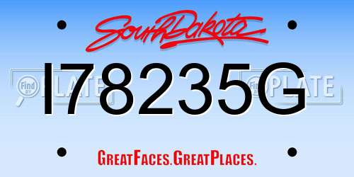 I78235G South Dakota License Plate